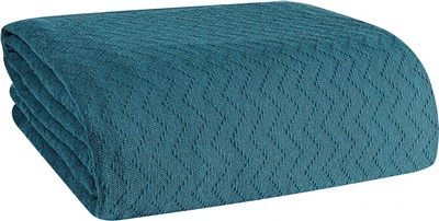 Couverture de lit 100 % coton, couverture thermique respirante, taille double.