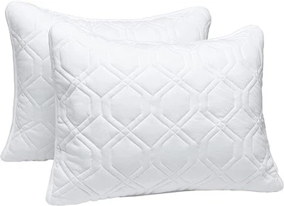 Parure de lit en jersey de coton mélangé (standard, blanc)