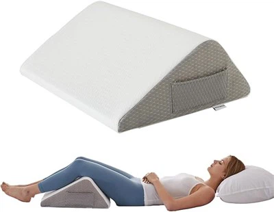 Oreiller de genou en mousse à mémoire de forme pour dormir dans le dos et soulager la douleur